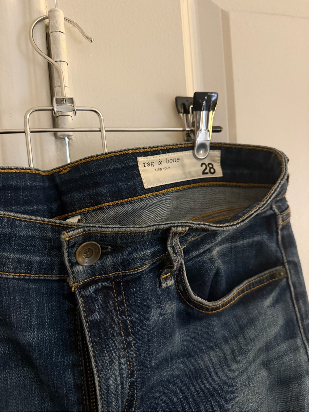 rag & bone Women’s Dark Blue Cate Mid-Rise Skinny Jeans